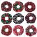 EGURS 10 pieces Christmas hair clips hair tie scrunching red checked snowflakes pattern elastic rubber tapes hair bands ponytail holder hair jewelry for women girls women