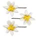 Alpenfl stern traditional hair clips edelweiss flowers set of 3 (cream-white) ADV104