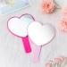 2PCS Heart-Shaped Makeup Hand Mirrors - Portable Travel Cosmetic Mirrors (Pink and Rose Red) - Buy Online on GoSupps.com