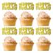 Happy Birthday CupCake Topper (Gold)