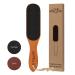 Pumice Stone Foot File - Wooden Pedicure Feet Scrubber with Handle for Callus, Dry, and Dead Skin Removal - Heel Scraper for Feet, Hands, and Body - Foot Filer for Use in Shower Brown