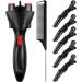 7 Pieces Automatic Hair Braider Set, Includes Electronic Hair Braiding Tool Machine Braid Maker Hair Twister DIY Tool with Rat Tail Comb and Crocodile Hair Clips for DIY Hair Styling (Black)