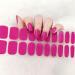 Semi Cured Gel Nails Strips 22 Stickers Nail Wraps Soft Self-Adhesive Gel Nail Stickers Salon-Quality Gel Nail Strips for Nails French Tip Manicure Nail Wraps UV/LED Lamp Required (Magenta-97)