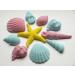Rainbow Cake Toppers 10x Edible Seashells Little Mermaid Beach Party Fondant Cake Toppers Pink Blue Yellow (RCT-0142) - Buy Online on GoSupps.com
