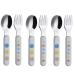 EXZACT Kids Cutlery 6pcs Stainless Steel 18/10 Toddler Children's Cutlery - 3 x Forks 3 x Spoons - BPA Free - Dishwasher Safe - Stars & Dots 3 Forks + 3 Spoons
