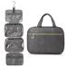 LOVEVOOK Toiletry Bags for Women Waterproof Travel Wash Bag Toiletries Makeup Bag with Hook Large Cosmetic Organizer Clear for Full Sized Container Grey Grey M