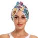 Colored Rainbow Flowers Pattern Hair Towel 2 Pack Super Absorbent Hair Drying Towel Quick Dry Hair Turbans Head Towel with Button Twisty Wrap for Women Girls