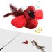 Tohdnc cat bird toys with a cat stick simulation flying birds cat toy interactively with springs interactive cat toy for indoor kitty kitten practice red