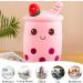 DAWRIS Bubble Tea Plush Pillow - Pink Bubble Milk Tea Cup Shaped Hugging Cushion - Buy Online on GoSupps.com