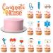 Nurse Cupcake Toppers 13Pcs Glitter Nursing School Graduation Cupcake Picks Congrats Nurse Cake Topper for Medical Rn Nurse Grad Theme Birthday Baby Shower Party Cake Decorations Supplies Y4YHBYCP