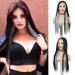 Wig for women Fuhsi 22 inch Lace Front WIG's middle parting naturally looking ladies wigs 22 inch/56cm can curly for daily/perpetrating party (black+silver) 2hesilver