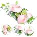 FRCOLOR 1pc Hair Comb Hair Accessories Bride Headdress for Wedding Spring Wreaths Green Leaf Floral Clip Headpiece Decorated Garland Flower Clip Bridegroom Pink Cloth - Buy Online on GoSupps.com