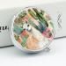 Round Pill Box - White Alpaca Watercolor & Cactus Print | 3 Compartment Portable Pill Organizer - Decorative Metal Pocket Pill Case for Medication - Buy Online on GoSupps.com