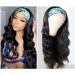 Headband Wigs for Black Women Body Wave Headband Wig Human Hair Wigs Brazilian Virgin Hair Machine Made Wigs For Black Women (12")