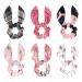 6 Pieces Hair Scrunchies Soft Scarves Scrunchies Elastic Hair Bands Bow Hair Ties Rabbit Ears Scrunchy Ponytail Holder Hair Accessories for Women Girls Pink Flamingo Pattern Multi-colored 15