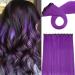 Clip in extension colorful hair strands rainbow colored hair part like real hair 1 clip smooth hair extension 50cm 10 pcs 80 grams dark purple Raide dark purple