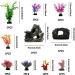 PietyPet 15pcs Fish Tank Decorations: Resin Broken Barrel, Cave Rock, Plastic Plants, Hideout Ornaments - Aquarium Decor Set - Buy Online on GoSupps.com