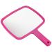 TRIXES Hand Mirror Salon Hairdresser Hand Held Mirror for Hairdressing and Beauty for Professional Barbers and Hairdressers Pink Wide Angle 20 x 17.5cm
