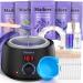 Madors Waxing Kit with LCD Digital Display Temperature Control for hair removal, Wax Warmer with 5 Pack (3.5 oz. each) Hard Wax Beads for Full Body purple