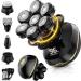 Head Shavers Upgrade 6-in-1 Electric Head Shavers for Bald Men Wet/Dry LED Display Rechargeable 7D Rotary Shaver Grooming Kit with Type-C Charge