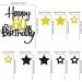 Happy 60th Birthday Cake Topper - Glitzer Tortendeko | 60 Years Cupcake Decoration for Birthday Party - Buy Online on GoSupps.com