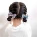Hair Bows Clips for Girls Baby Hair Clips Cotton 2 PCS Hair Ribbon Non Slip For Infant Hair Accessories for Baby Girls Toddler KidsPurple/Blue) Grey and blue checkered