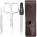 marQus Manicure Set 3 pieces travel set with file from Solingen nail care set nail scissors set and nail set 6. Brown