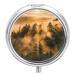 Pill Box Pill Case 3 Compartment Travel Pill Box Warm Pine Trees Printing Small Pill Box Portable Medicine Pill Case Pill Organizer for Purse & Pocket for Travel Handbag (Round)