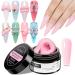 Supwee Solid Sculpture Builder Gel Pink Nail Extension Gel Multifunctional Non-Stick Hand Carving Patterns Decoration Nail Art Emboss Hard Gel DIY at Home 14g(0.49fl oz)