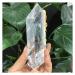 Crystal Stones Clear Lemurian Seed Quartz Natural Tower Point Crystal Rough Seven Specimen Reiki Stone Stone Collection 85-100mm Light Grey