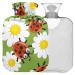 Naanle hot hot water bottle with CARTOON Daisy Mary beetle Transparent hot water bottle 2l large hot hot water bottle for menstrual cramps pain relief handfoot heat and cold therapy