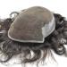Hairnotion Mens Toupee Real Human Hair System French Lace with 2" PU Base Natural Toupees Hairpiece for Men (1b65#)