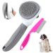 ZITSMS Cat Brush for Shedding and Grooming Pet Self Cleaning Slicker Brush with Cat Hair Comb(Grey)