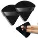 2 Pieces Powder Puff Face Triangle Makeup Puff for Loose Powder Sponge Reusable Makeup Triangle Sponges with Strap for Loose Powder Cosmetic Foundation Eyes Corners Wet Dry Makeup Tool (2black)