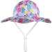 LANGZHEN Tropical Flowers Baby Girls Sun Protection Hat - Adjustable Wide Brim Toddler Kids Summer Play Hat (1-2 Years) with Chin Strap - Buy Online on GoSupps.com