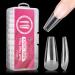 AIMeili 432 pieces fake nails transparent 12 sizes Artificial nails to stick out acrylic uv gel nail tips nail art wrong nails with box - coffee