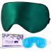 LC-dolida Silk Sleep Mask Hypoallergenic Super Smooth Eye Mask for Sleeping with Cooling and Heated Gel Eye Mask Improving Dry and Puffy Eyes and Black Circles Gift for Women Men (Green)
