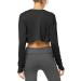 Bestisun Women's Long Sleeve Crop Top Sweatshirt with Thumb Hole - Black, Medium - Buy Online on GoSupps.com