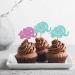 Elephant Gender Reveal Cupcake Toppers Elephant Baby Shower Cupcake Toppers Small Elephant Themed Dessert Picks Baby Girl Birthday Party Decoration - Pink & Blue Glitter - Buy Online on GoSupps.com