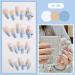 French Tip Press on Nails - Mid length Press On Nails with Nail Tips Blue Edge Love Diamond Chain Design Glossy white press on nails Acrylic False Nails Cute Artificial Nails - Buy Online on GoSupps.com
