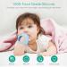 ORIA Silicone Baby Teether - Bear Buddy Teething Toy & Anti-Drop Mitten - Morandi Blue | Infant Chew Relief - Buy Online on GoSupps.com