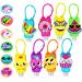 KINIA 8 Pack Empty Mixed Kids Hand Sanitizer Travel Size Holder Keychain Carrier 8-1 fl Oz. Flip Cap Reusable Empty Portable Bottles (8-Variety Pack MIXED)