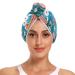 Easter Rabbit Flowers1 Hair Towel 2 Pack Super Absorbent Hair Drying Towel Quick Dry Hair Turbans Head Towel with Button Twisty Wrap for Women Girls