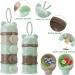 Heyu-Lotus Portable Baby Milk Powder Dispenser - 4 Layers Twist-Lock Formula Storage Container - 270ml per Layer - Silicone Handle - Green - Buy Online on GoSupps.com