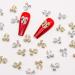 30 Pieces Gold & Silver Alloy Bow Nail Charms with Clear Rhinestone - Nail Art Studs for Women & Girls - Buy Online on GoSupps.com