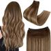 Easyouth Sew in Hair Extensions Brown Balayage Double Weft Hair Extensions Human Hair Brown to Blonde Sew in Extensions Real Hair Ombre 100g 20 Inch 20 Inch/50cm 3-Weft #4/27/4