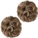 SARLA 2PCS Messy Hair Bun Hair Piece Synthetic Bun Hairpieces - Brunette/Ash Blonde Updo Hair Extensions for Women and Girls - Buy Online on GoSupps.com