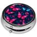 Round Pill Box - Mini Travel Medicine Organizer | Butterfly Design | Perfect for Purse & Pocket - Buy Online on GoSupps.com