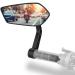 Xcel rim - Bicycle mirror Extra large mirror surface | impact -resistant real glass |Bicycle mirror for handlebar ebike |Return mirror bicycle mirror for e-bike bicycle backing mirror (left handlebar end rm12e)