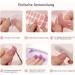 Danni & Toni Half Hardened Gel Nail Films - Sunset Breeze | Light Pink & White Glitter Ombre Nail Wraps | 28 Semi-Hardened Stickers for Stunning Gel Nails - Buy Online on GoSupps.com